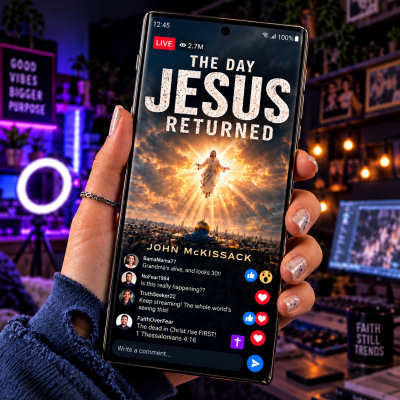 The Day Jesus Returned ebook displayed on a phone